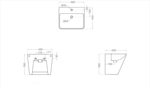 Изображение товара Умывальник Jaquar KUS-WHT-35803
