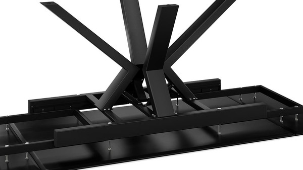 Изображение товара Обеденный стол ТриЯ Дерби Тип 1  (черный муар/керамика матовая белый мрамор)