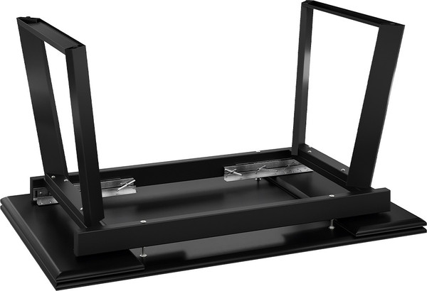 Изображение товара Обеденный стол ТриЯ Стоун Тип 1 (черный муар/керамика матовая черный мрамор)