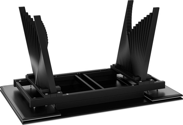 Изображение товара Обеденный стол ТриЯ Шелдон Тип 1  (черный муар/керамика матовая серый мрамор)