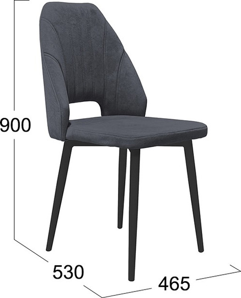 Изображение товара Стул ТриЯ Капри конус Т2 исп.2 (черный муар/велюр темно-серый)