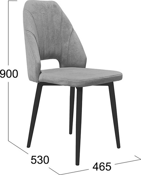 Изображение товара Стул ТриЯ Капри конус Т2 исп.2 (черный муар/велюр серый)