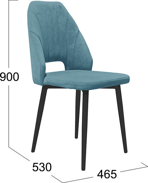 Изображение товара Стул ТриЯ Капри конус Т2 исп.2 (черный муар/велюр бирюзовый)