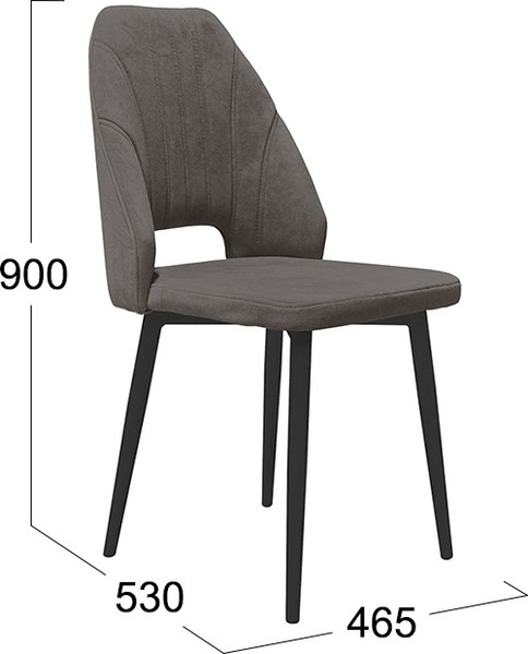 Изображение товара Стул ТриЯ Капри конус Т2 исп.2 (черный муар/велюр серо-коричневый)