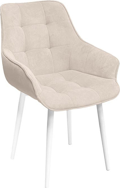 Изображение товара Стул ТриЯ Шато конус Т2 (белый муар/велюр бежевый)
