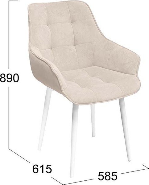 Изображение товара Стул ТриЯ Шато конус Т2 (белый муар/велюр бежевый)