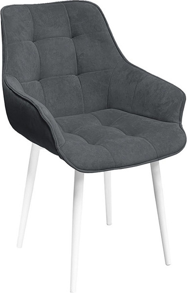 Изображение товара Стул ТриЯ Шато конус Т2 (белый муар/велюр темно-серый)