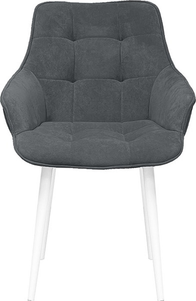 Изображение товара Стул ТриЯ Шато конус Т2 (белый муар/велюр темно-серый)