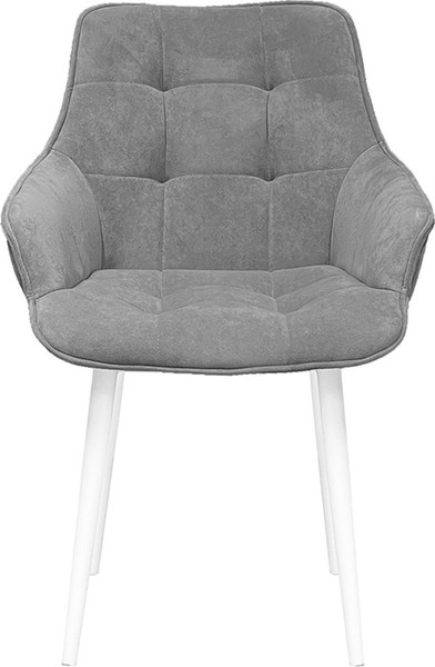 Изображение товара Стул ТриЯ Шато конус Т2 (белый муар/велюр серый)