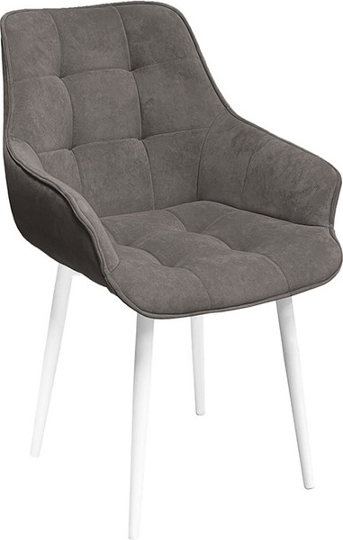 Изображение товара Стул ТриЯ Шато конус Т2 (белый муар/велюр серо-коричневый)