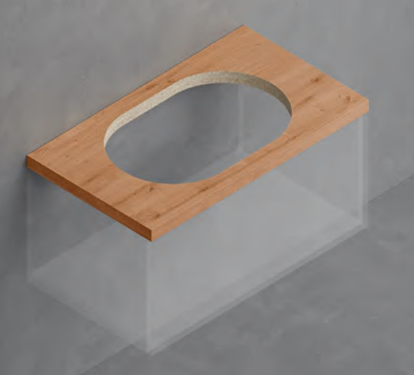 Изображение товара Столешница для тумбы в ванную ЗОВ HPL 38 / CHPL38T695458C1BC (туя)