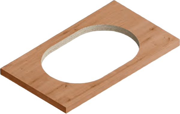 Изображение товара Столешница для тумбы в ванную ЗОВ HPL 38 / CHPL38T695458C1BC (туя)