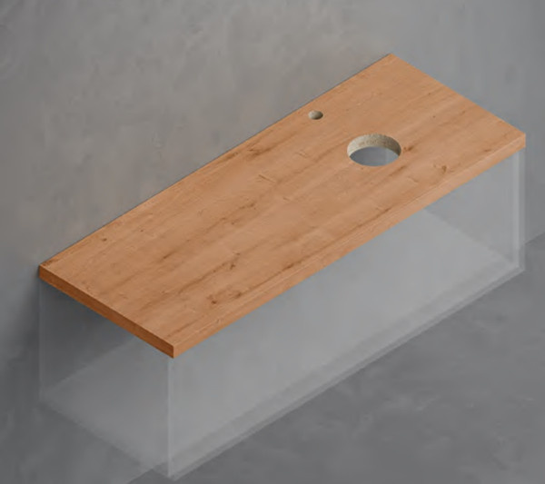 Изображение товара Столешница для тумбы в ванную ЗОВ HPL 38 / CHPL38T1195458C2R (туя)