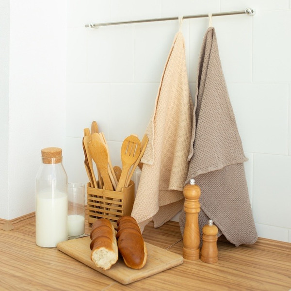 Изображение товара Полотенце Sima-Land Home Linen 38x65 / 10265901 (бежевый)