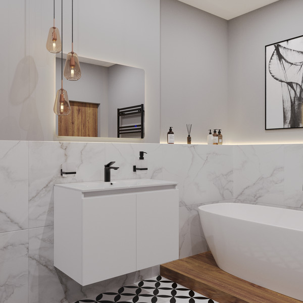 Изображение товара Тумба с умывальником ЗОВ Монови 70 / M70LW0LW-OL70 (белый)