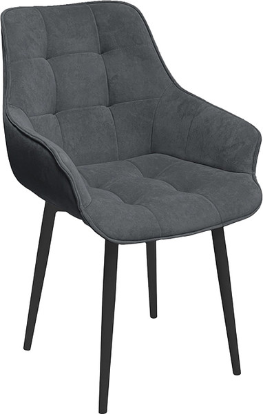 Изображение товара Стул ТриЯ Шато конус Т2 (черный муар/велюр темно-серый)
