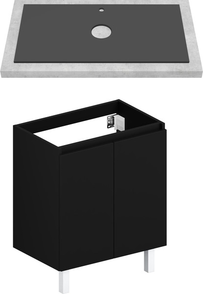 Изображение товара Тумба под умывальник ЗОВ Монови 70 / M70LG0LGS-LDSPG (антрацит)