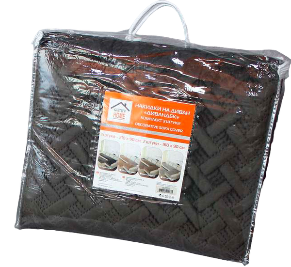 Изображение товара Комплект накидок на диван MATEX Дивандек / 64-435 (темно-серый, 3шт)