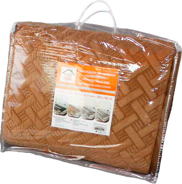 Изображение товара Комплект накидок на диван MATEX Дивандек / 64-442 (светло-коричневый, 3шт)