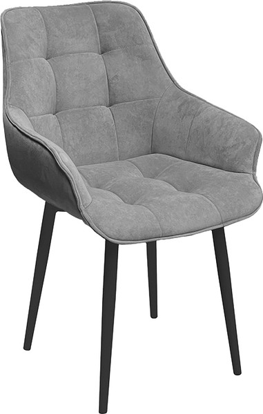 Изображение товара Стул ТриЯ Шато конус Т2 (черный муар/велюр серый)