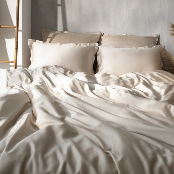 Изображение товара Пододеяльник Sima-Land Home Tencel 180x220 / 10285302 (бежевый)