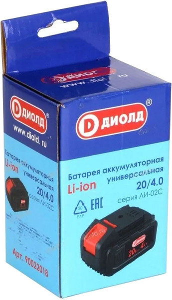 Изображение товара Аккумулятор для электроинструмента Диолд ЛИ-02С (90022019)