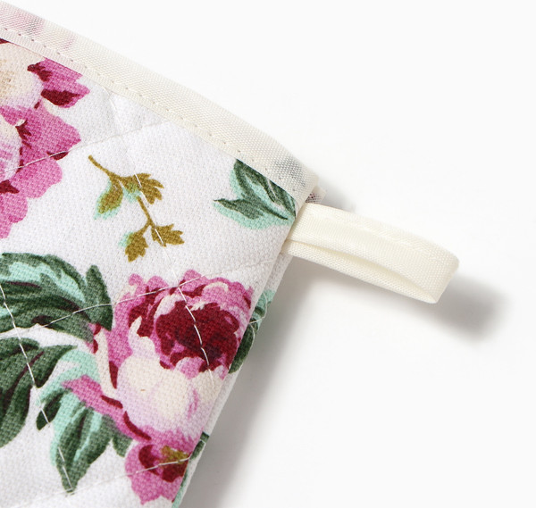 Изображение товара Рукавица-прихватка Доляна Цветы / 10513454 (розовый)