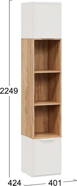 Изображение товара Шкаф ТриЯ Стелла Комбинированный Исп.2  (белый холст/белый жемчуг/яблоня беллуно)