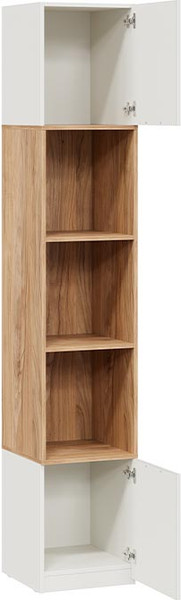 Изображение товара Шкаф ТриЯ Стелла Комбинированный Исп.2  (белый холст/белый жемчуг/яблоня беллуно)