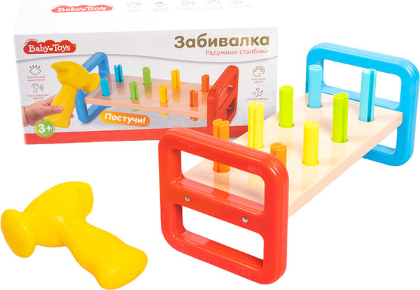 Изображение товара Развивающий игровой набор Baby Toys Забивалка. Радужные столбики / 70004