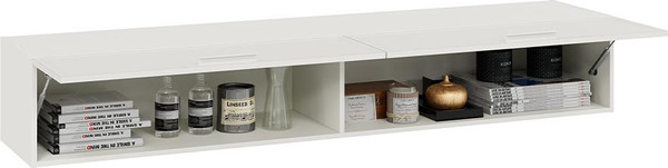 Изображение товара Шкаф ТриЯ Стелла Настенный Исп.2 (белый холст/белый жемчуг)