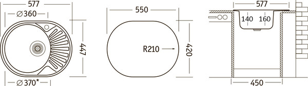 Изображение товара Мойка кухонная Ukinox FAD577.447 GT6K O
