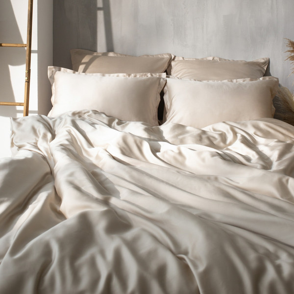 Изображение товара Пододеяльник Sima-Land Home Tencel 200x220 / 10285303 (бежевый)
