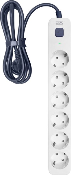Изображение товара Сетевой фильтр Powercom SP-06W (1.8м, 6 розеток, белый/серый)