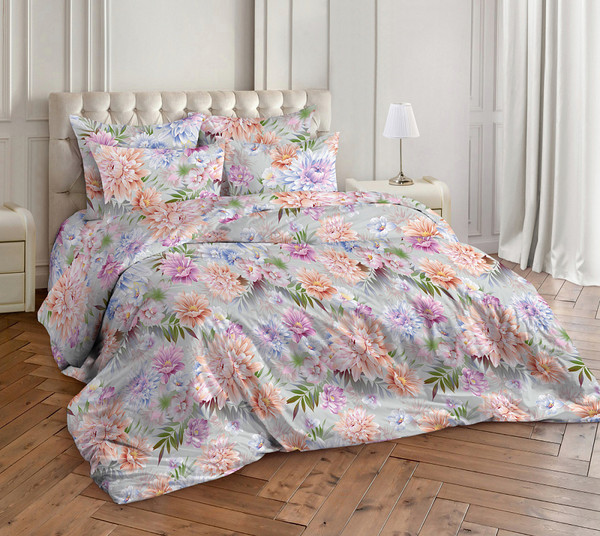 Изображение товара Комплект постельного белья Milanika Акварель Евро (бязь)