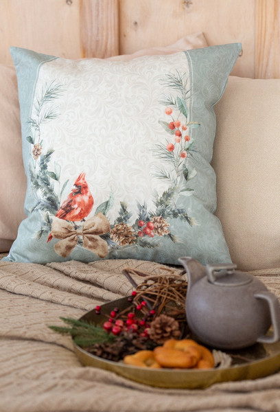 Изображение товара Наволочка декоративная Listelle Зимний букет рамка 813101/2