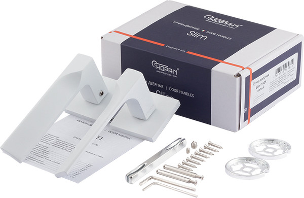 Изображение товара Ручка дверная Нора-М Slim 142К / 19924 (белый)