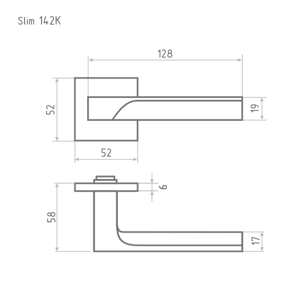 Изображение товара Ручка дверная Нора-М Slim 142К / 19932 (хром)