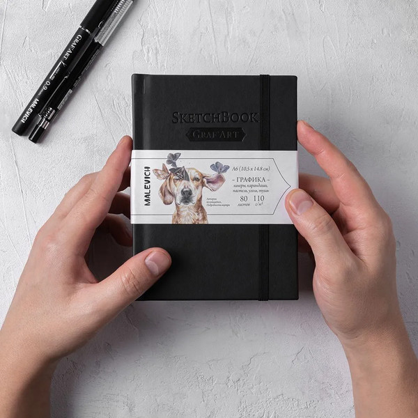 Изображение товара Скетчбук Малевичъ GrafArt Sketch / 401264 (80л, черный)