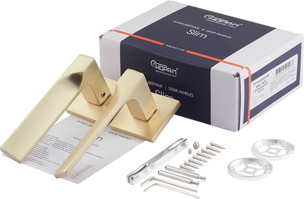 Изображение товара Ручка дверная Нора-М Slim 142К / 19934 (сатинированное золото)