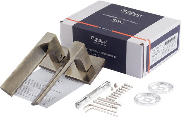 Изображение товара Ручка дверная Нора-М Slim 142К / 19930 (старая бронза)