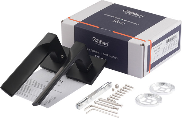 Изображение товара Ручка дверная Нора-М Slim 142К / 19933 (черный)