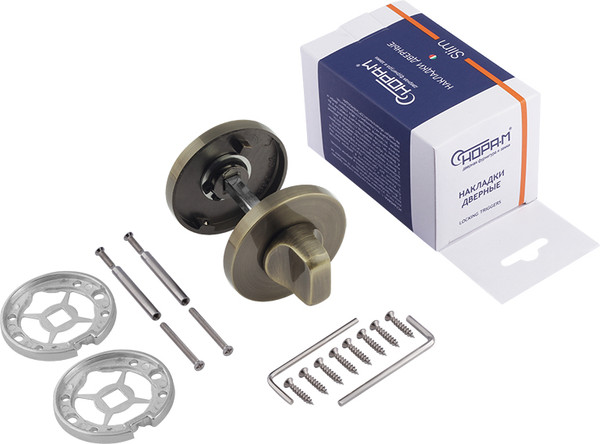 Изображение товара Фиксатор дверной защелки Нора-М Slim НФ-А / 19970 (старая бронза)