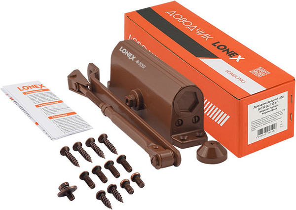Изображение товара Доводчик с рычагом Нора-М Lonex 330 / 20005 (коричневый)