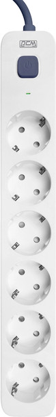 Изображение товара Сетевой фильтр Powercom SP-06W (3м, 6 розеток, белый/серый)