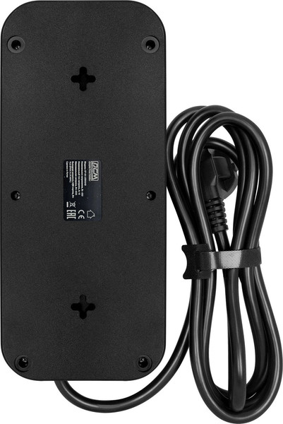 Изображение товара Сетевой фильтр Powercom SP-08 USB03AB (3м, 8 розеток, черный)