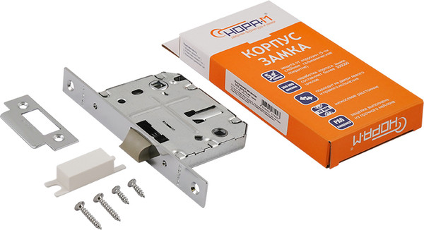 Изображение товара Защелка врезная с фиксацией Нора-М ППП 2070-70мм CP / 16106 (хром)