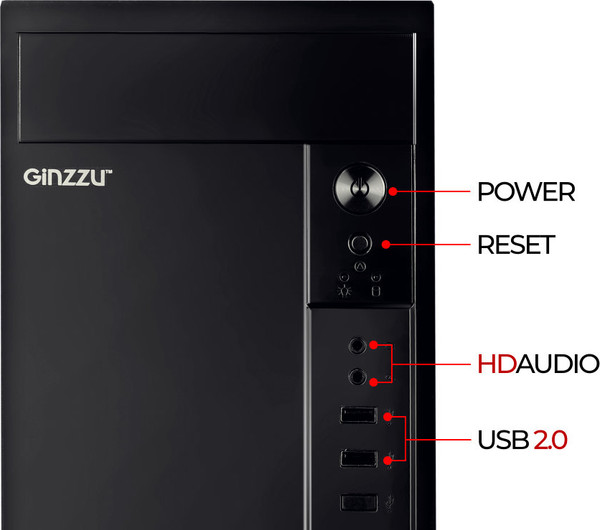 Изображение товара Корпус для компьютера Ginzzu B400