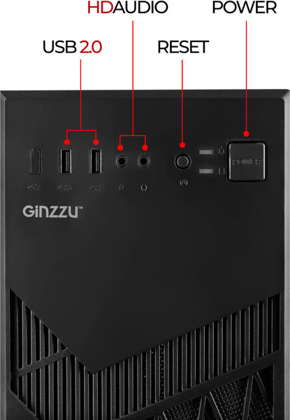 Изображение товара Корпус для компьютера Ginzzu A410 (черный)
