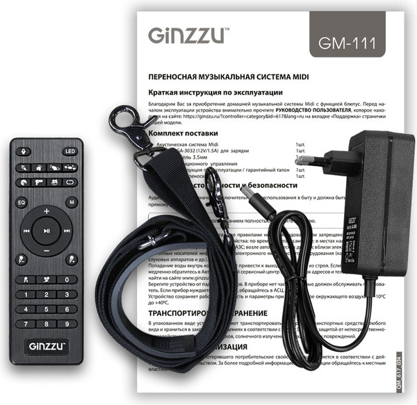 Изображение товара Портативная акустика Ginzzu GM-111